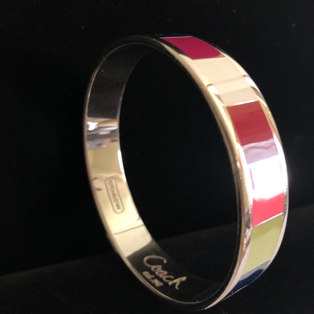 Coach Multi-color Silver Tone Bangle Bracelet - Picture 2 of 5